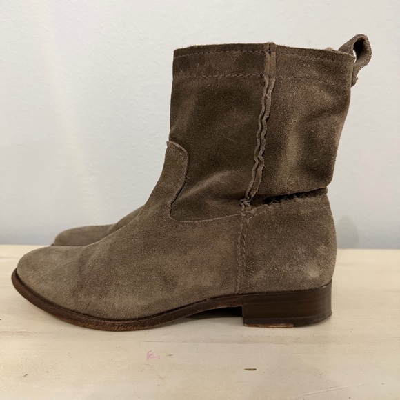 Frye Shoes - Frye Taupe Suede Cara Ankle Booties Size7.5